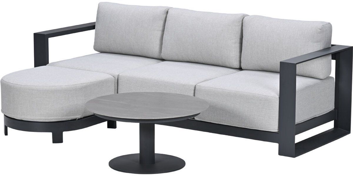 garden impressions malakka loungeset 3 delig chaise longue donker grijs