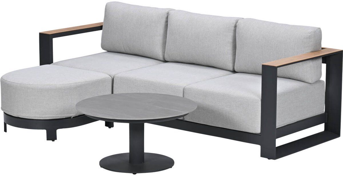 garden impressions malakka loungeset 3 delig chaise longue light teak