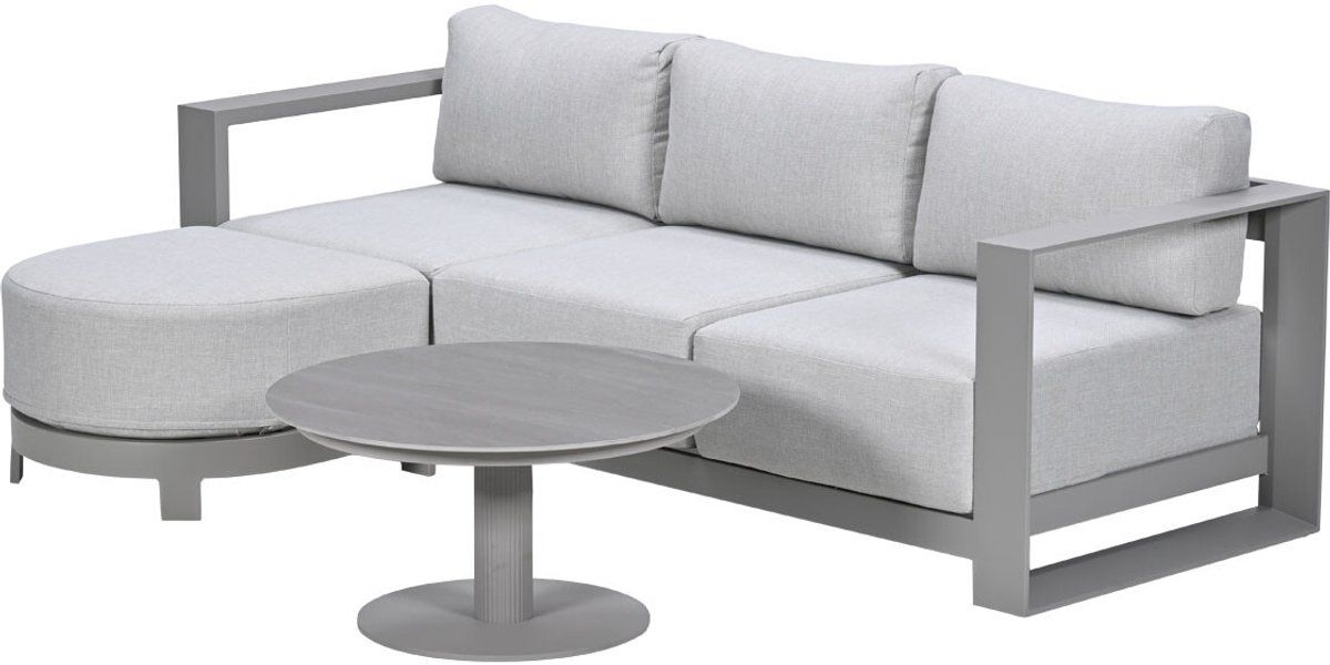 garden impressions malakka loungeset 3 delig chaise longue taupe