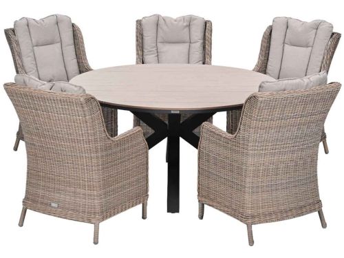 Garden Impressions Marbella tuinset 6-delig vin. willow - Tulli tuintafel