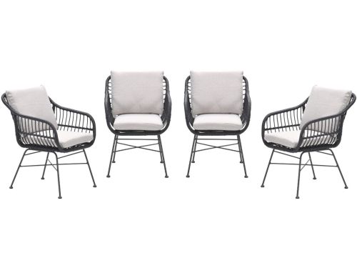 Garden Impressions Margriet tuinstoelen set van 4 zwart