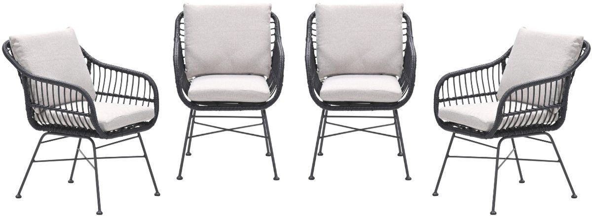garden impressions margriet tuinstoelen set van 4 zwart