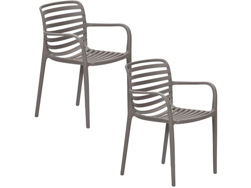 Garden Impressions Mees tuinstoel taupe - 2 stuks