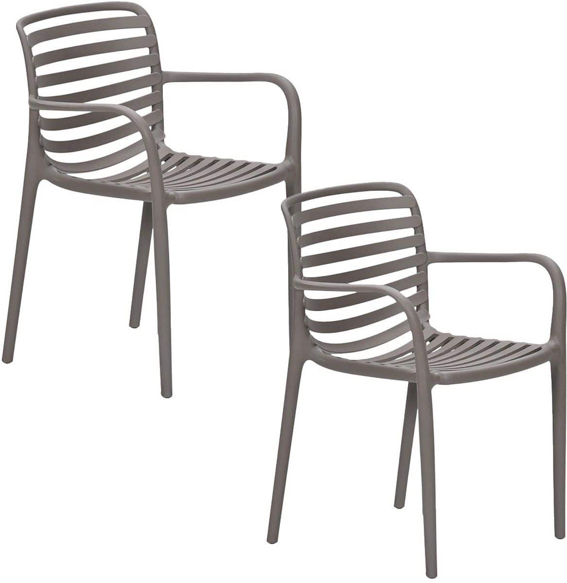 garden impressions mees tuinstoel taupe 2 stuks