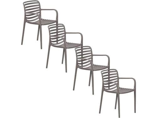 Garden Impressions Mees tuinstoel taupe - 4 stuks