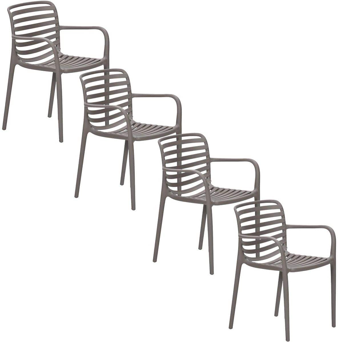 garden impressions mees tuinstoel taupe 4 stuks