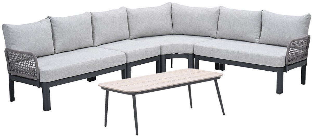 garden impressions milan loungeset 5 delig donker grijs