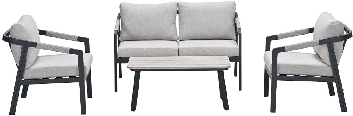 garden impressions milou loungeset 4 delig donker grijs