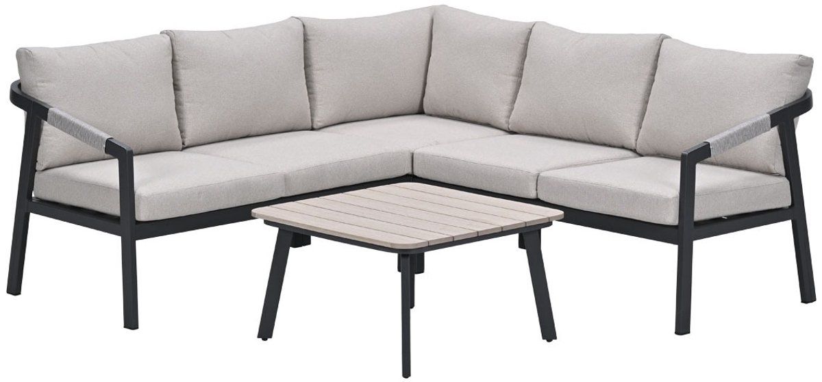 garden impressions milou loungeset hoek 4 delig donker grijs