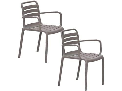 Garden Impressions Moos tuinstoel taupe - 2 stuks