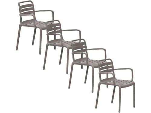 Garden Impressions Moos tuinstoel taupe - 4 stuks