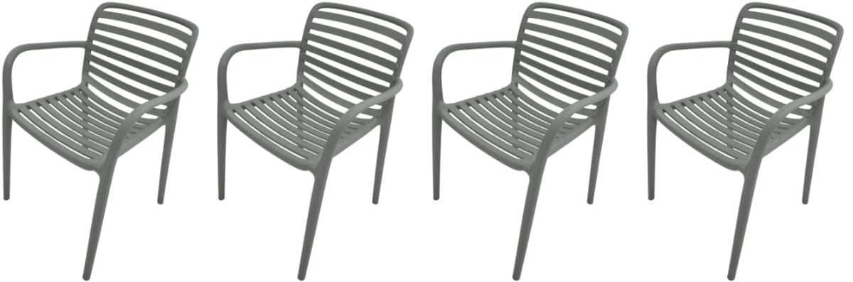 garden impressions nantes tuinstoelen set van 4 stone green