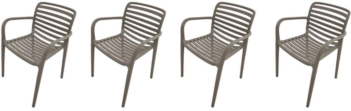 garden impressions nantes tuinstoelen set van 4 taupe