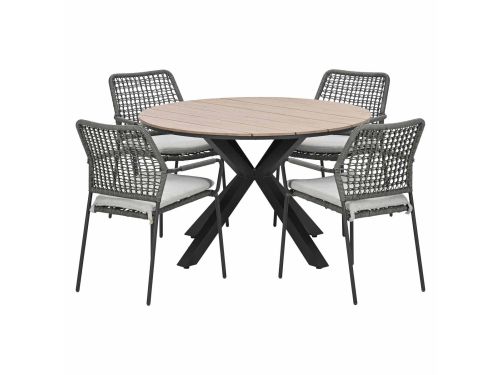 Garden Impressions Natas tuinset grijs 5-delig - Tulli tuintafel light