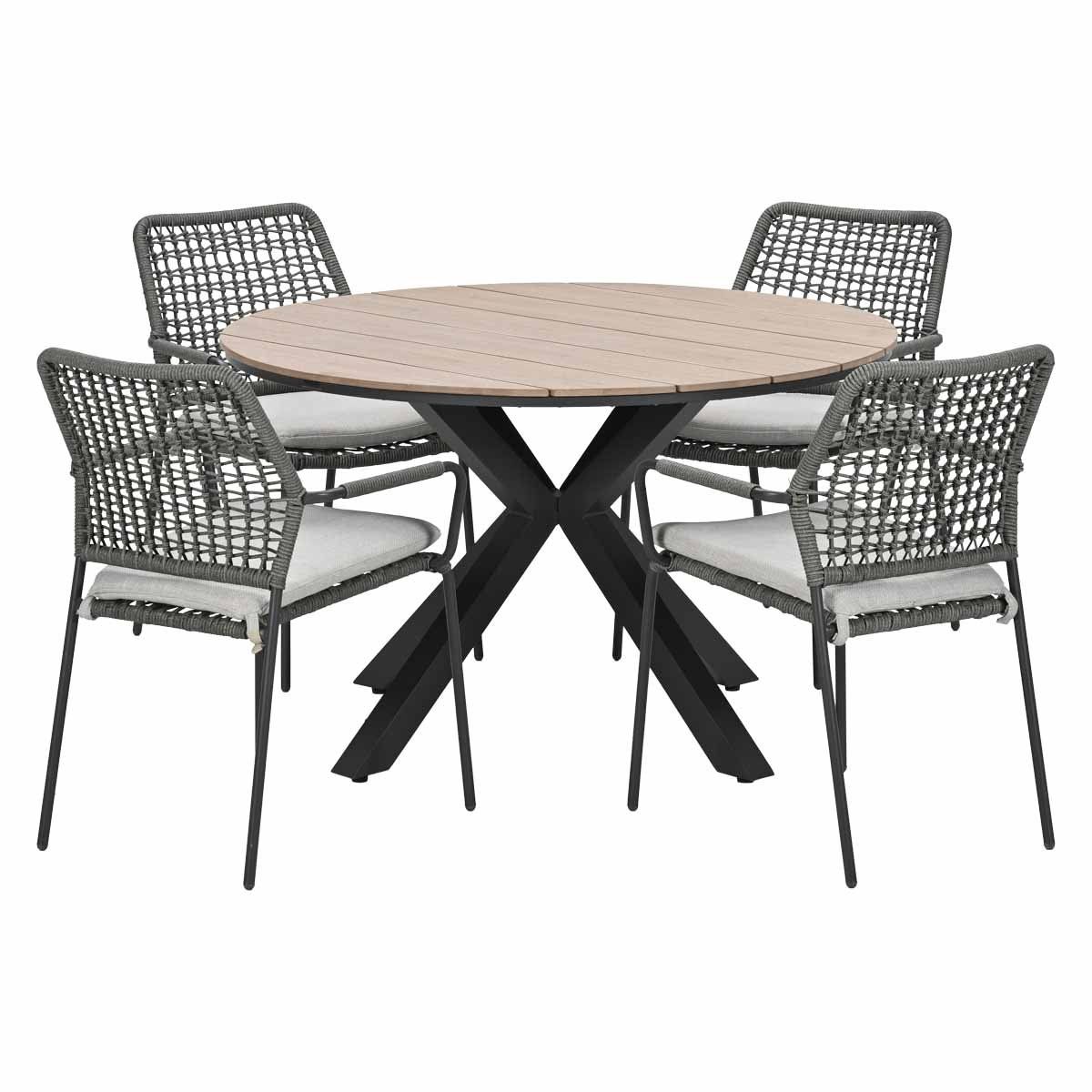 garden impressions natas tuinset grijs 5 delig tulli tuintafel light