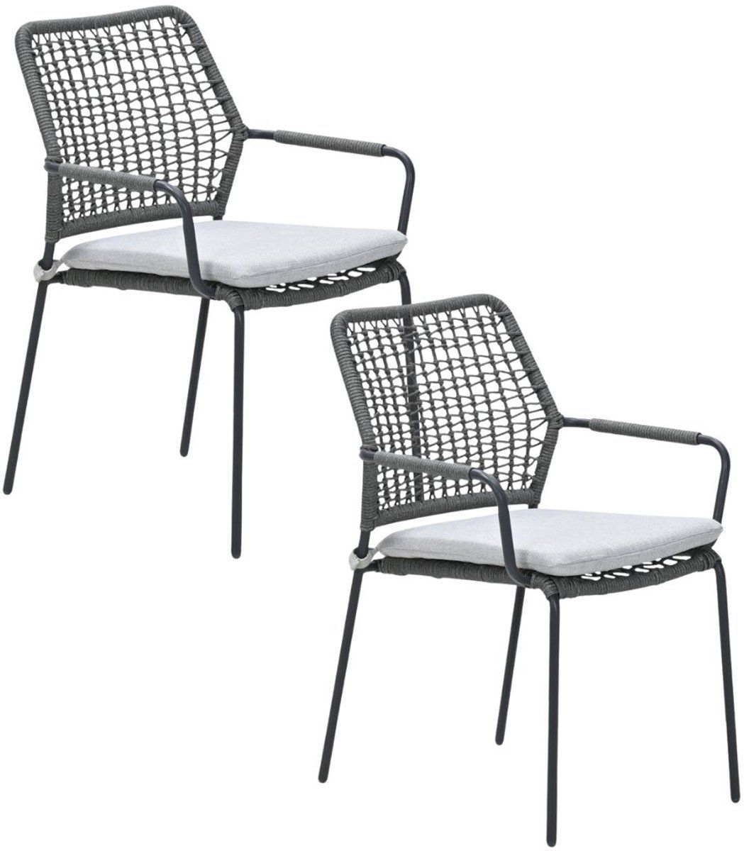 garden impressions natas tuinstoel stapelbaar grijs 2 stuks