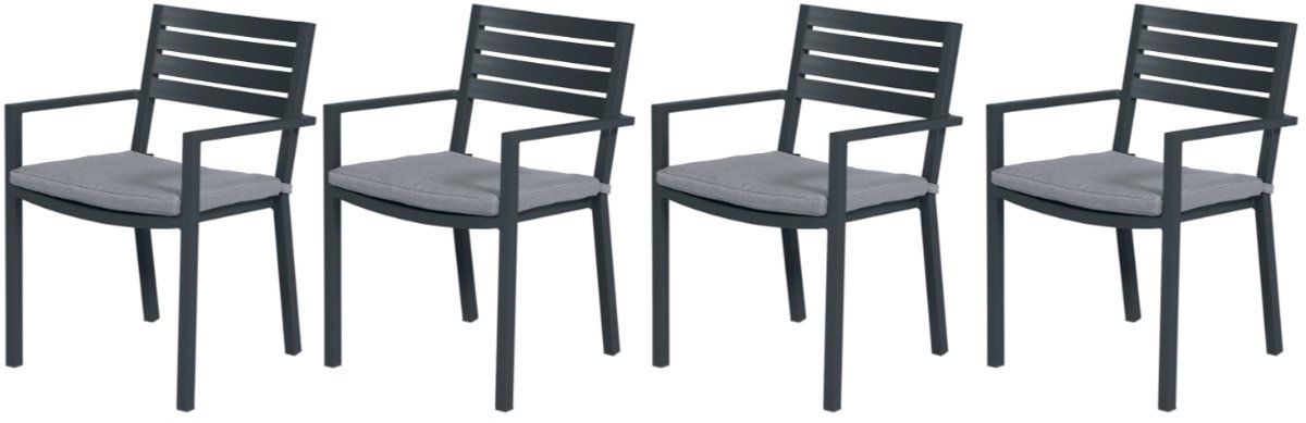 garden impressions oklahoma tuinstoelen set van 4 carbon black