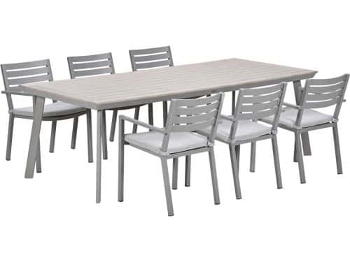 Garden Impressions Oklahoma/Vigo tuinset 6 personen taupe stapelbare stoelen 230