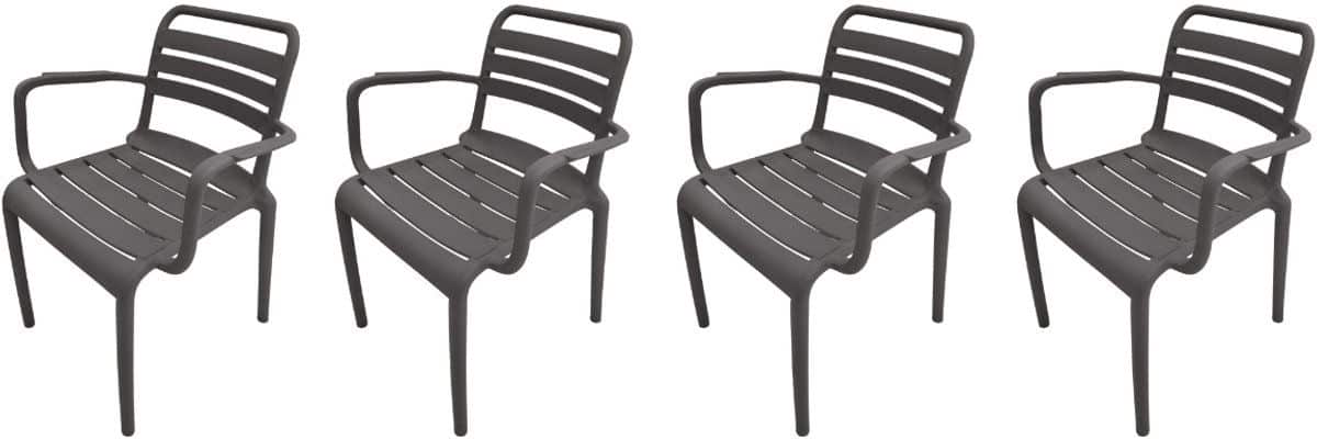garden impressions orleans tuinstoelen set van 4 antraciet