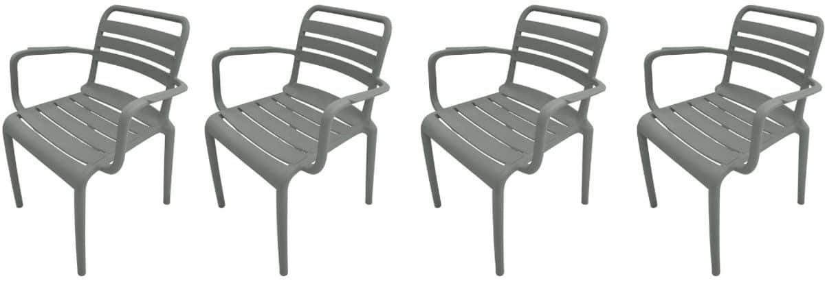 garden impressions orleans tuinstoelen set van 4 stone green