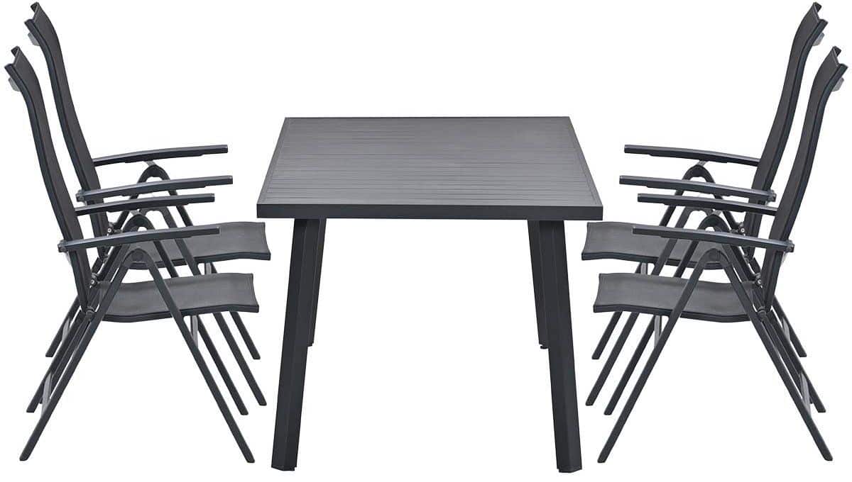 garden impressions osaka verstelbare stoelen 4 stuks + terni tafel