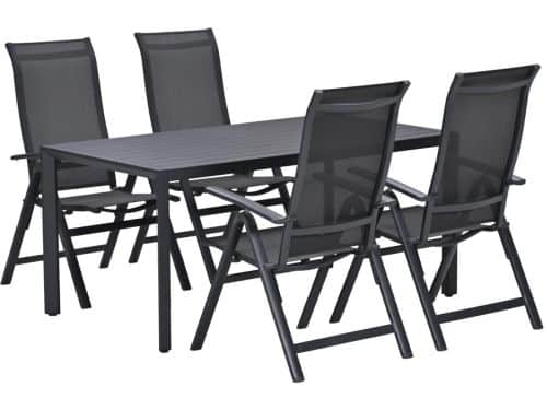Garden Impressions Osaka/Felini tuinset 4 pers met verstelbare stoelen