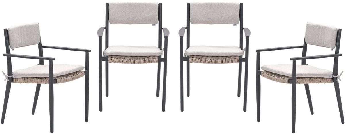 garden impressions parijs tuinstoelen set van 4 carbon black
