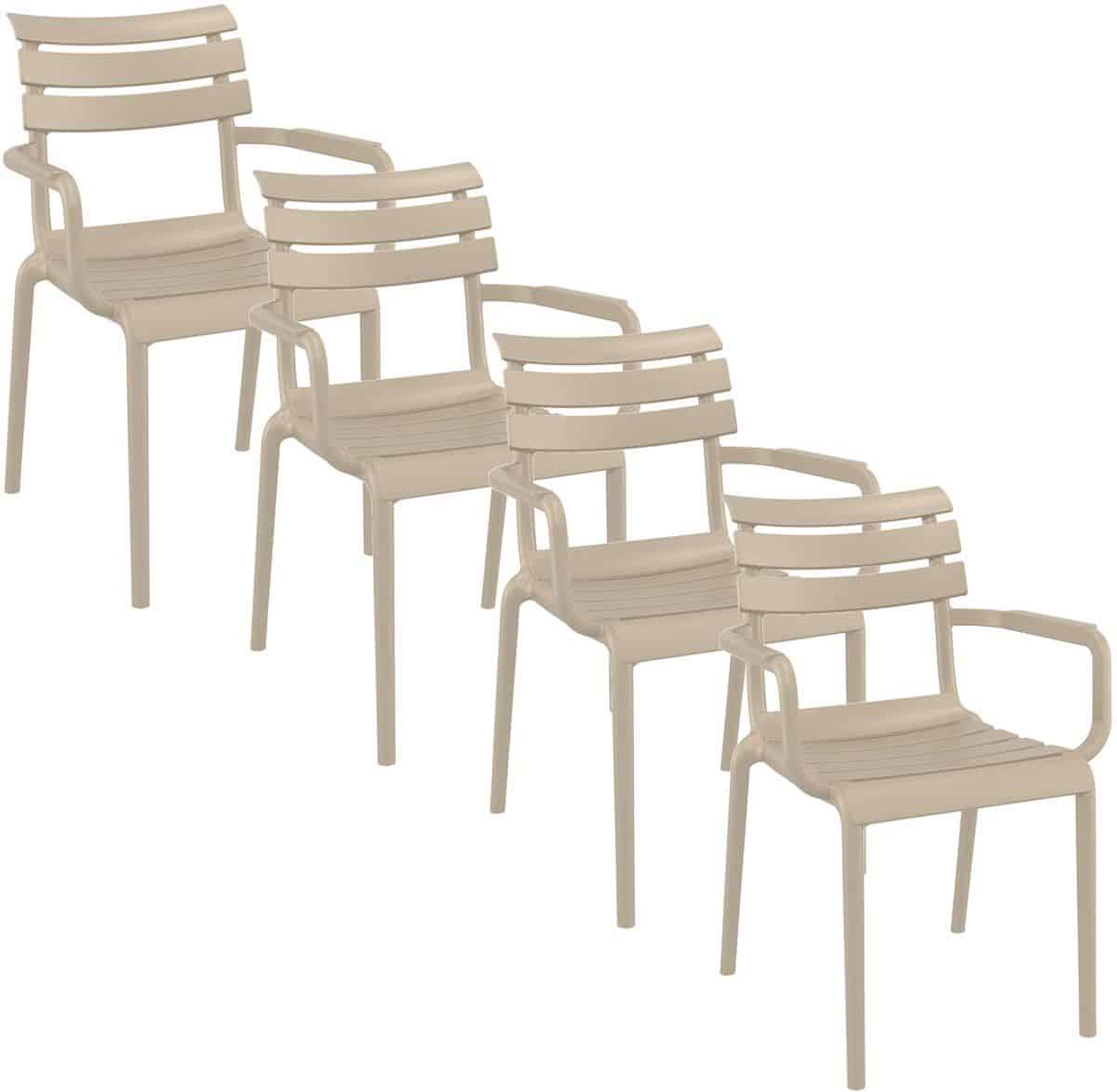 garden impressions paris tuinstoel taupe 4 stuks