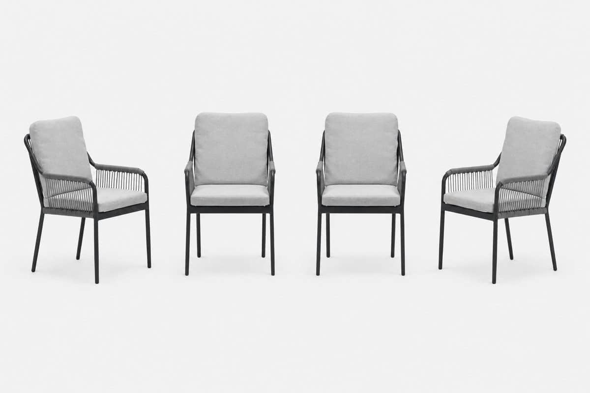 garden impressions raxa tuinstoelen set van 4 carbon black
