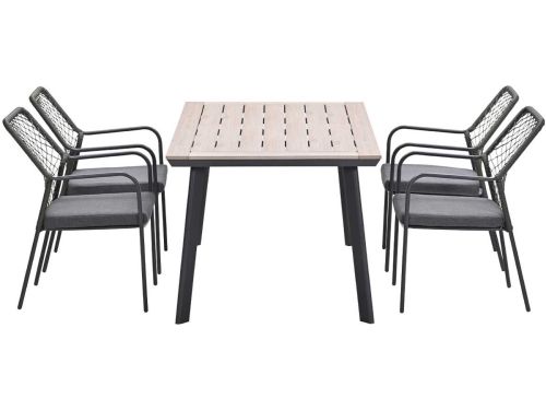 Garden Impressions Ross tuinset 5-delig mosgroen - Penedo tuintafel 160x90