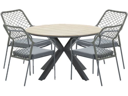 Garden Impressions Ross tuinset 5-delig mosgroen - Tulli tuintafel Ø122x75