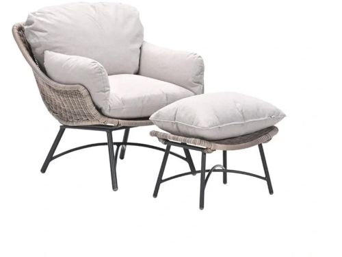 Garden Impressions Selene loungestoel incl voetenbank - vintage willow