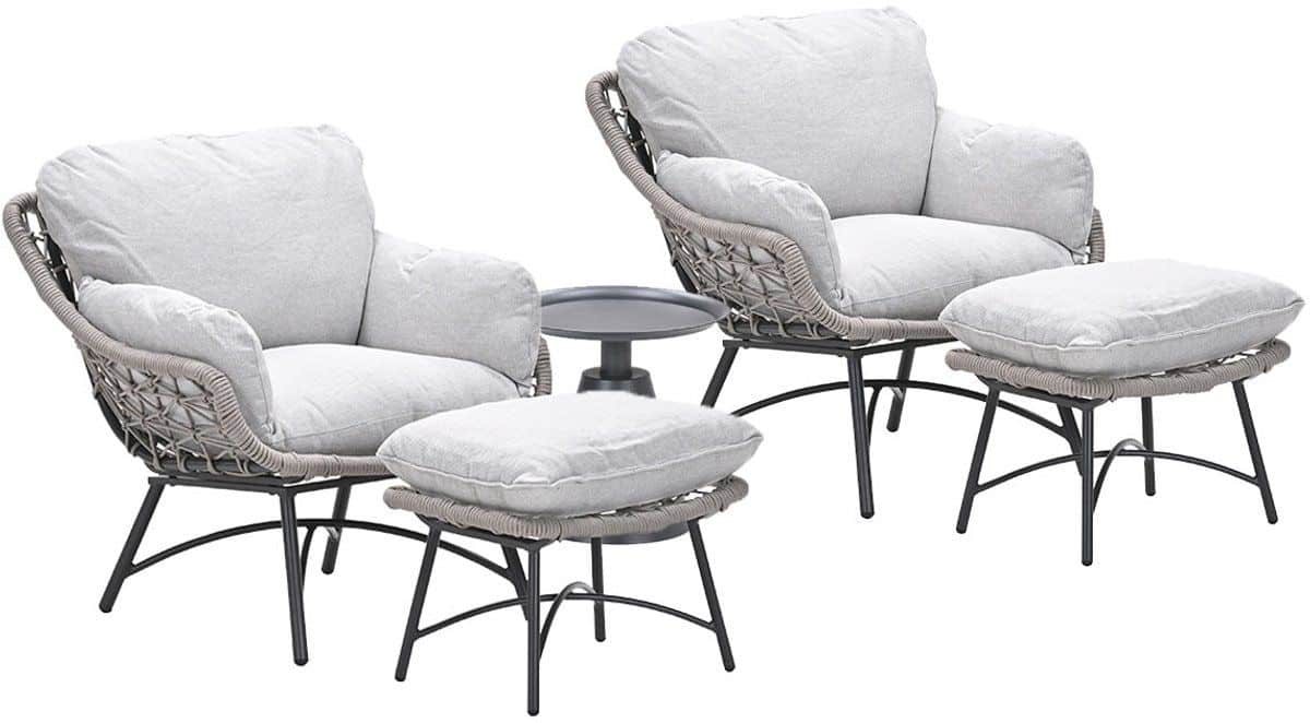 garden impressions selene loungestoelen taupe tepa bijzettafel Ø50×48 cm