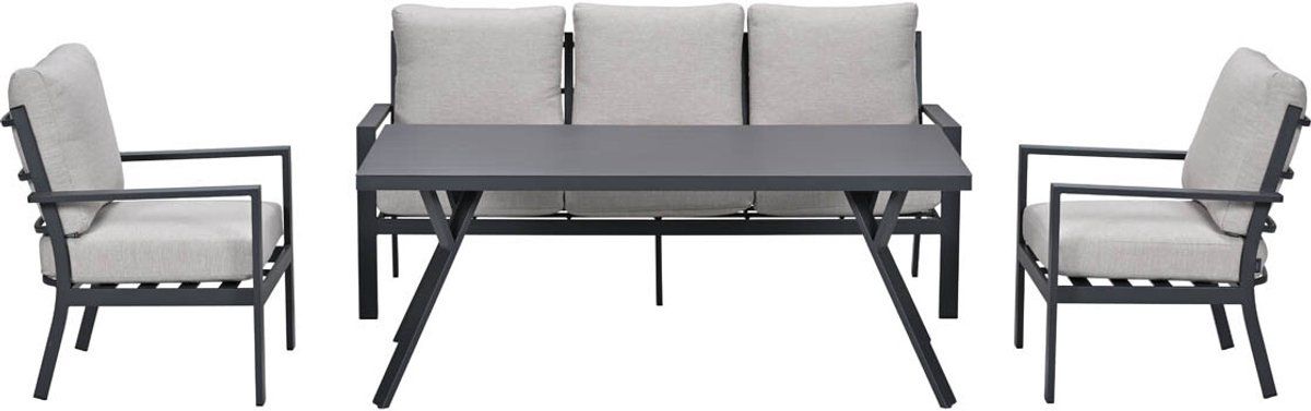 garden impressions senja lounge dining set 4 delig sandstone