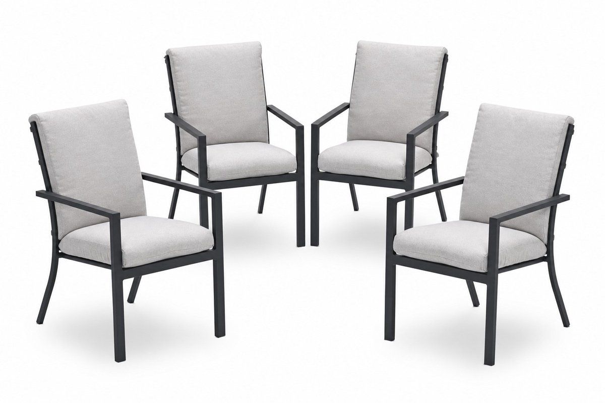 garden impressions sergio tuinstoelen set van 4 carbon black