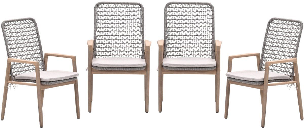 garden impressions skala tuinstoelen set van 4 acacia / rope