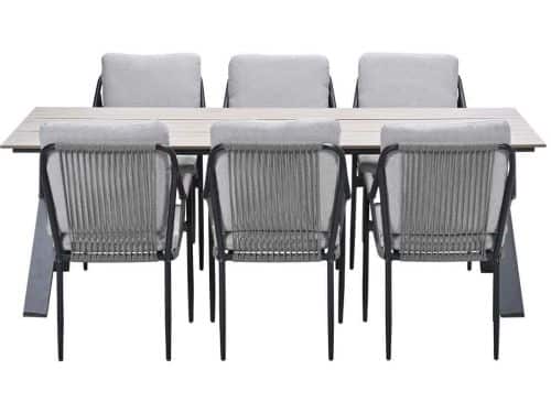 Garden Impressions Stevie tuinset 7-delig - Braga tuintafel 220x100 cm