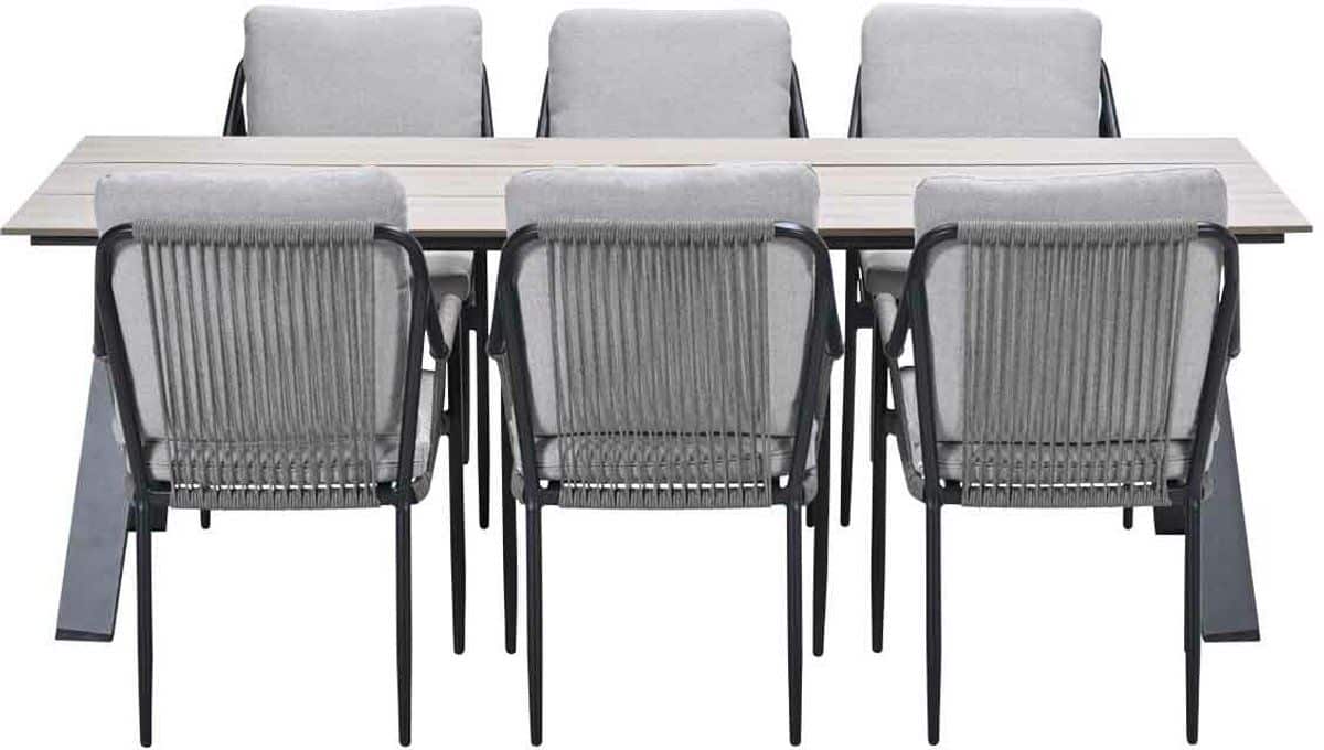 garden impressions stevie tuinset 7 delig braga tuintafel 220×100 cm