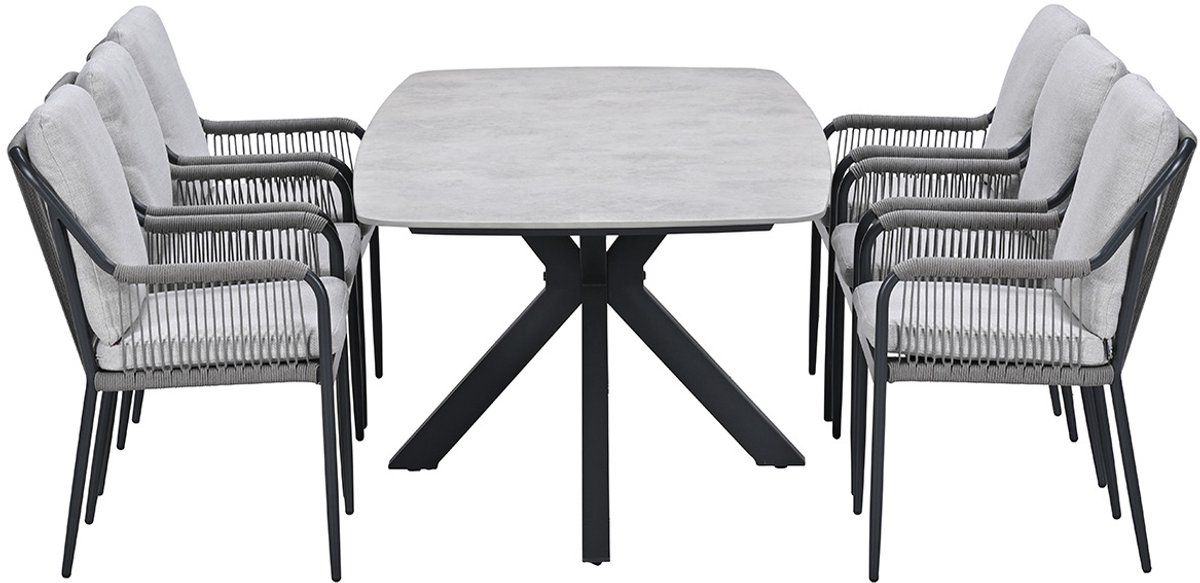 garden impressions stevie tuinset 7 delig fiore tuintafel 220×100 cm