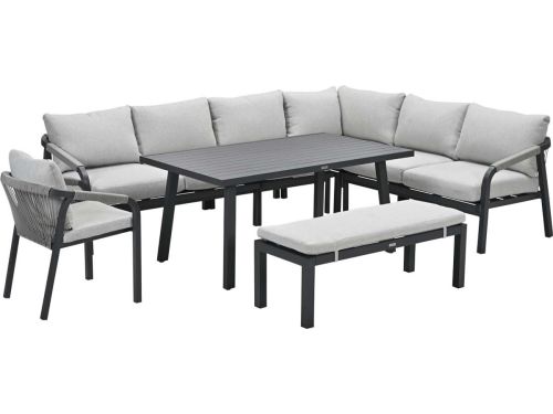 Garden Impressions Tarera lounge dining set 7-delig - donker grijs