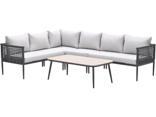 Garden Impressions Teramon loungeset 6-persoons met donkergrijs rope