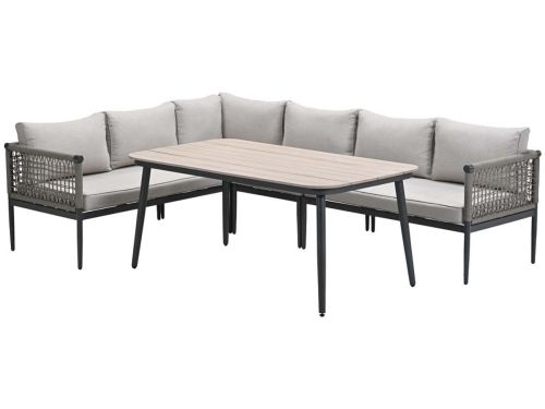 Garden Impressions Teramon loungeset met hoge tafel donkergrijs rope