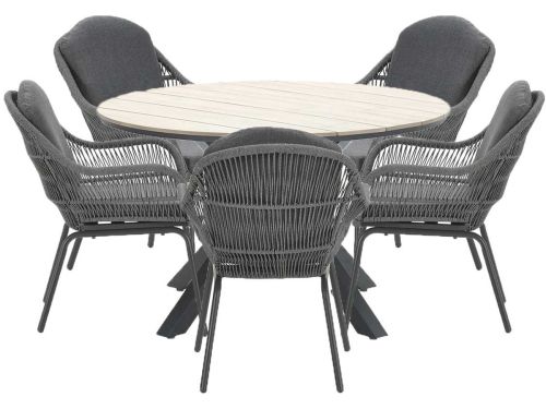 Garden Impressions Yima tuinset 6-delig licht grijs - Tulli tuintafel