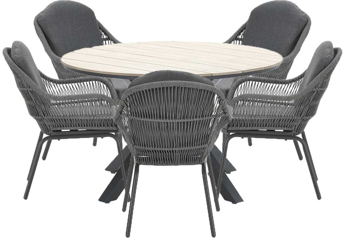 garden impressions yima tuinset 6 delig licht grijs tulli tuintafel