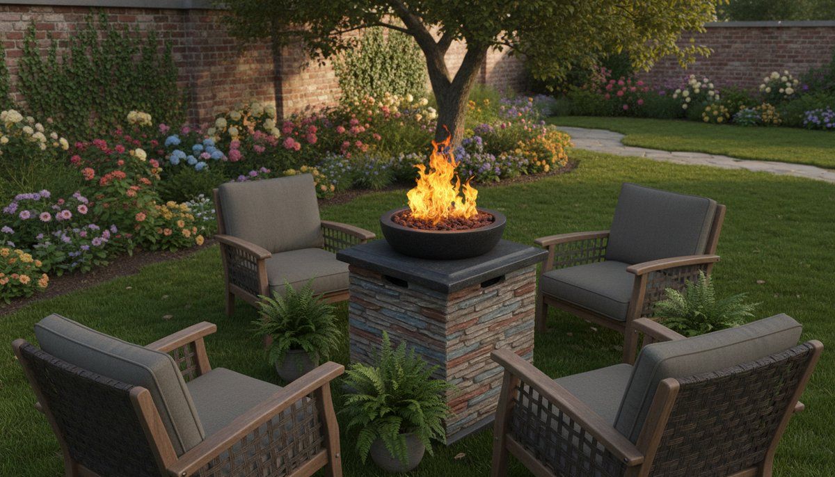 gas terraskachel bellavero outdoor vuurtafel 9,5 kw met lavastenen