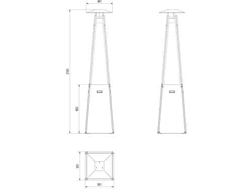 Gas Terrasverwarmer Parasol - Bellavero Umbrella Deluxe | 12 kW