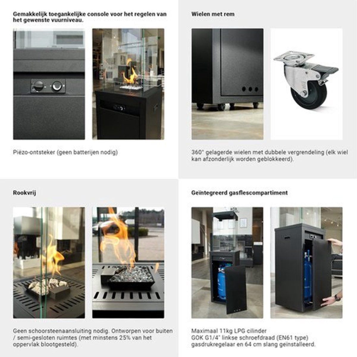 gas tuinkachel gashaard terrasverwarmer buitenhaard balkonverwarmer