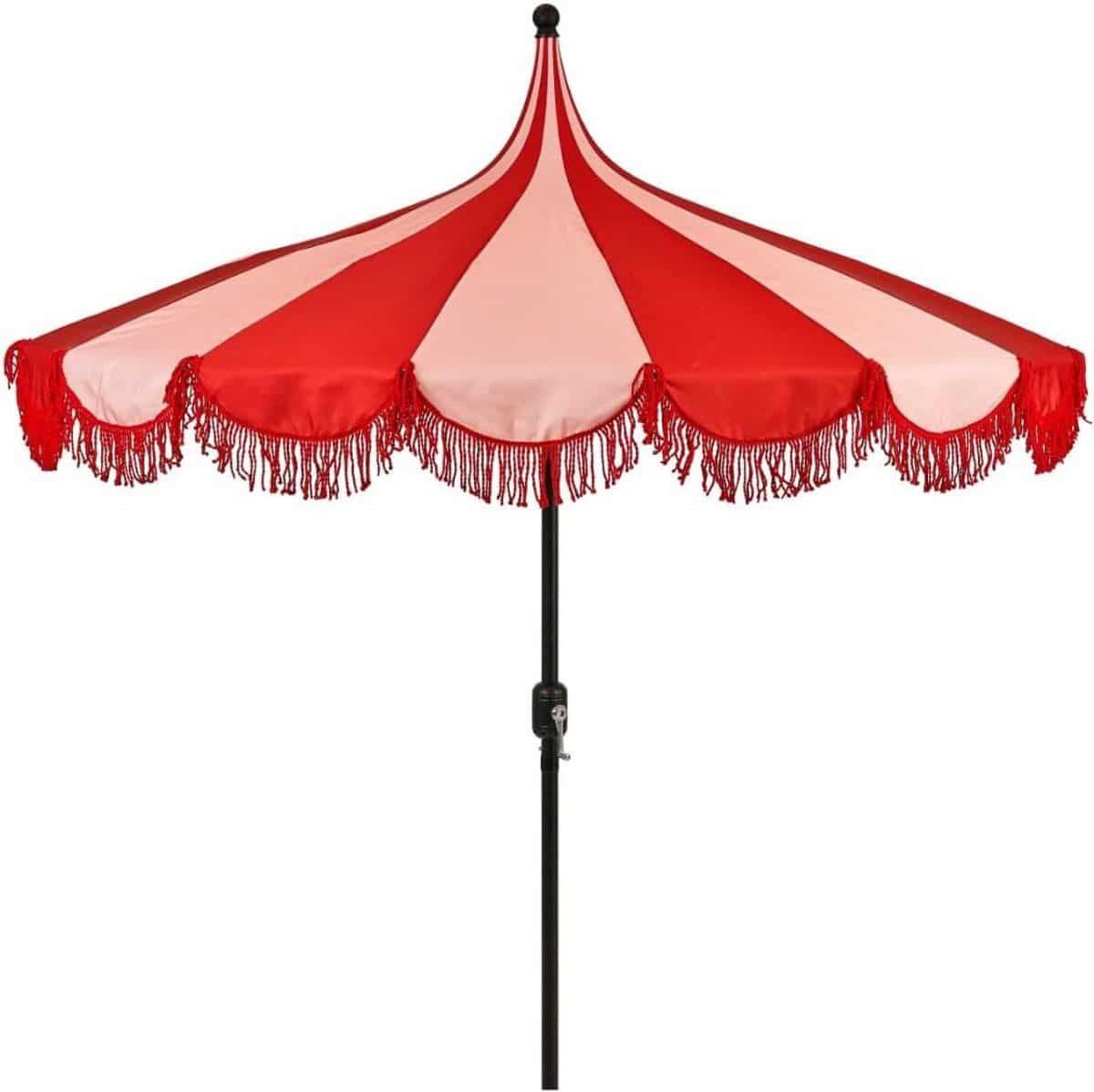 gestreepte parasol stokparasol tuinparasol buiten ontspannen met