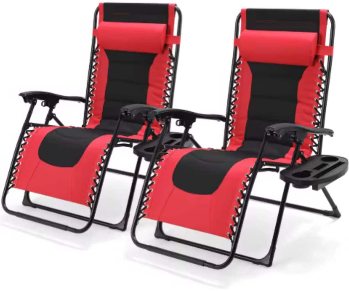 gewatteerde zero gravity lounge chair tuinstoel ligbed