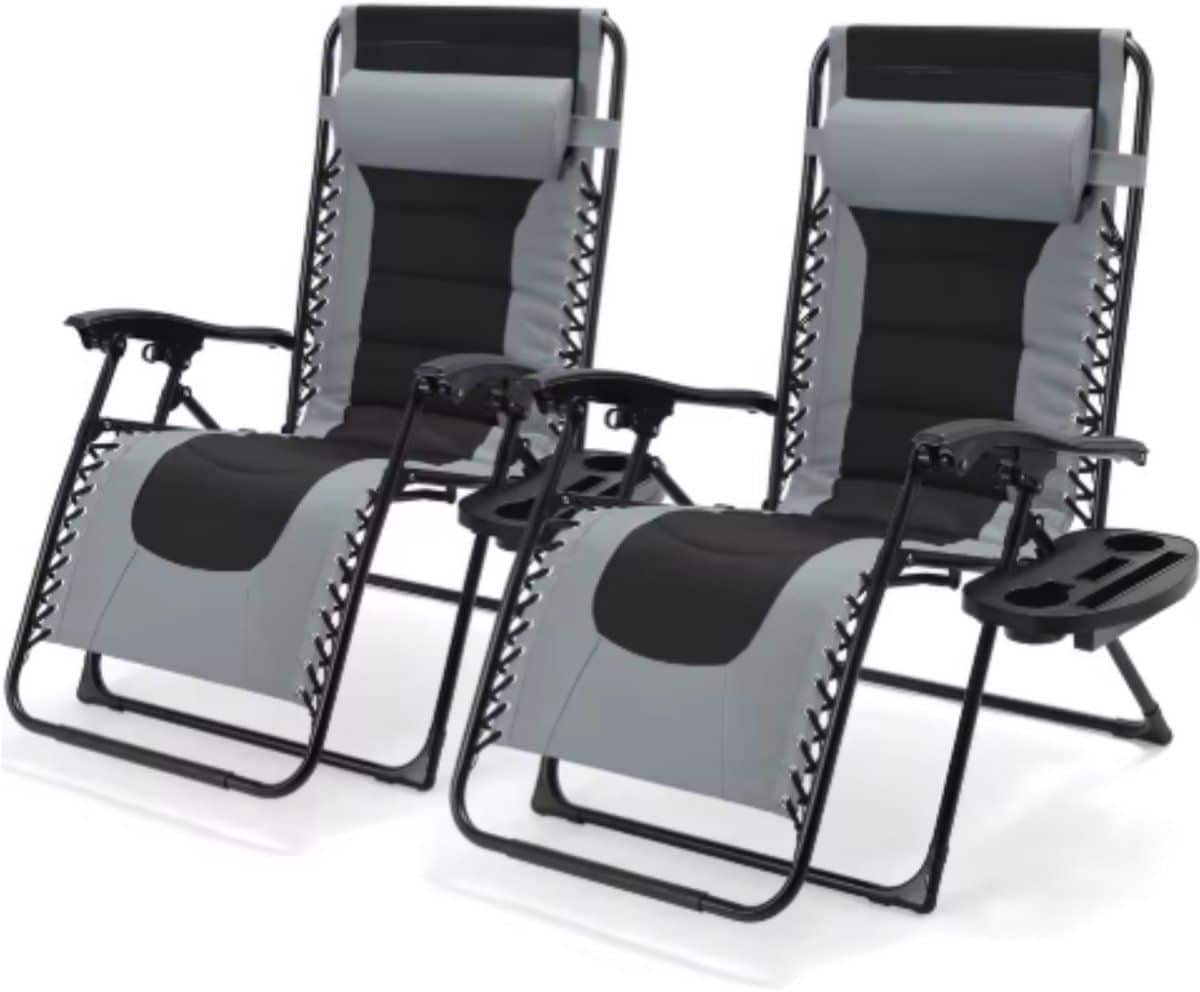 gewatteerde zero gravity lounge chair tuinstoel ligbed